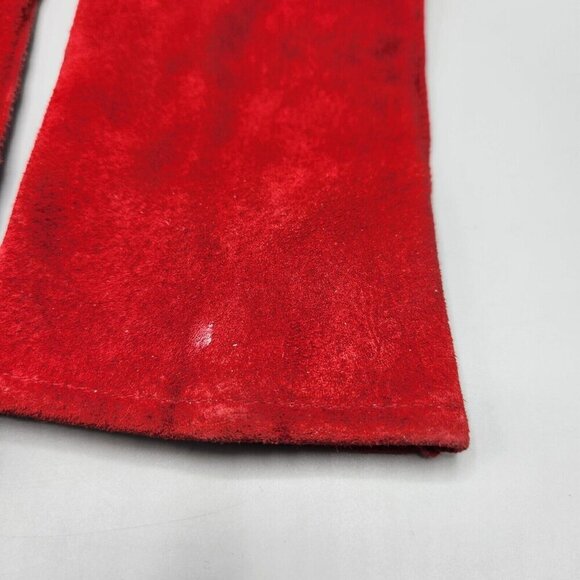 Fownes Red Suede Gloves Women's Size L Lined 10" Wrist Length WPL 9522 - Picture 5 of 8